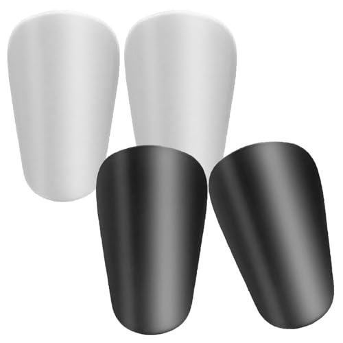 Extra Mini Soccer Shin Guards for Toddler, Kids, Youth & Adults | Ultra Lightweight Insert Small Shin Pads, Boys Girls Men Women, Shock-Absorbing Protection, 3.7×2.4 In, Training & Matches - color: Black+White