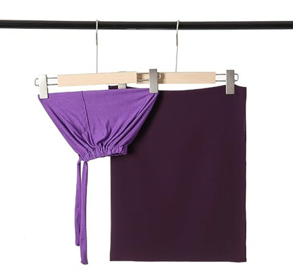 Matched Hijab and Undercap Set, Chiffon Muslim Head Scarf for Women, A Perfectly Decent Combination - color: Deep Purple