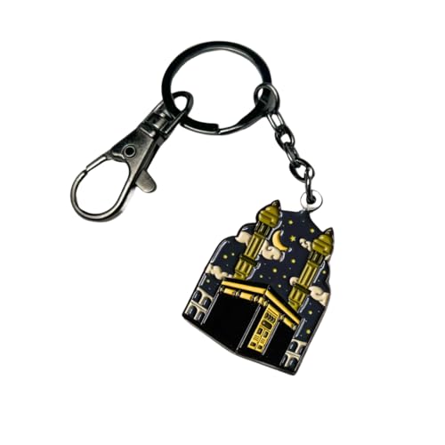 ZUDO Kaaba Keychain - Stainless Steel Coated Black | Islamic Keychain Gift | Faith-Inspired Key Accessory
