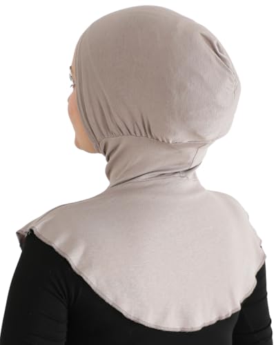 Prien Sport Hijab For Women, Muslim Head Scarf, Flexible Turban Girls, Chic Islamic Wear For Gym, Neck Collar Bonnet Viscose - color: Light Mink