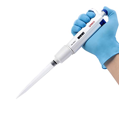 FOUR E'S SCIENTIFIC 1-5mL Pipette, Adjustable Volume Micropipette | 1000-5000μL Single-Channel Pipettor, Ergonomic Design, Precise Volume Dial - size: 08 (1-5mL)