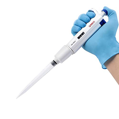 FOUR E'S SCIENTIFIC 1-5mL Pipette, Adjustable Volume Micropipette | 1000-5000μL Single-Channel Pipettor, Ergonomic Design, Precise Volume Dial - size: 08 (1-5mL)