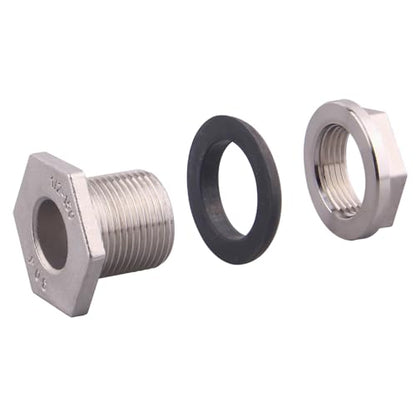DERNORD 1/2" Female Bulkhead Water Tank Connector Stainless Steel Bulkhead Fittings Pack of 5 - size: 1/2 Inch, style: Pack of 5