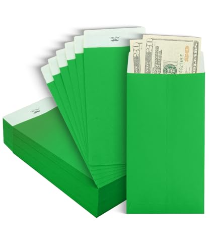 Mr. Pen- Money Envelopes for Cash, 6.5" x 3.5", 100 Pack, Green Kraft Paper, Cash Envelopes for Money Bulk - color: Green, size: 100 Pack