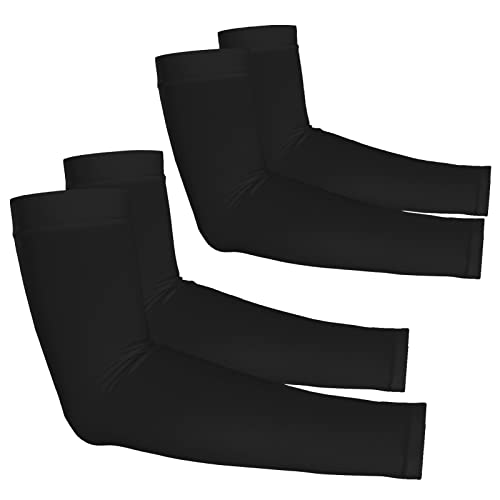 YESLIFE UV Sun Protection Arm Sleeves for Men & Women,UPF 50 Cooling Sports Sleeve - color: Black (2), size: 2 Pairs