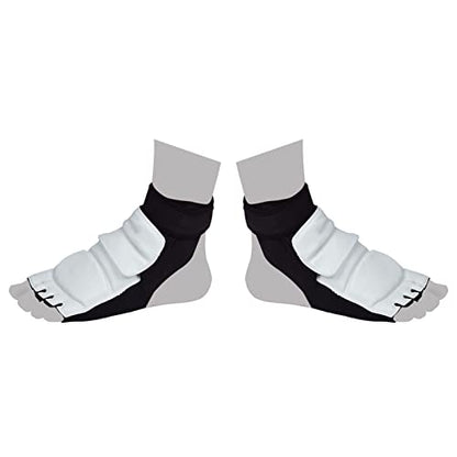 Taekwondo Breathable Shock Absorbing Foot Protector for Karate Training Boxing Sparring Guard for Men Women Colour Combination Black and White - size: L 36-37