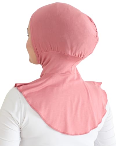 Prien Sport Hijab For Women, Muslim Head Scarf, Flexible Turban Girls, Chic Islamic Wear For Gym, Neck Collar Bonnet Viscose - color: Dusty Rose