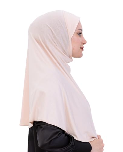 Prien Ready Hijab For Women, One Piece Muslim Instant Turban, Easy To Wear Long Head Scarf, Turkish Islamic Clothes For Abaya - color: Beige