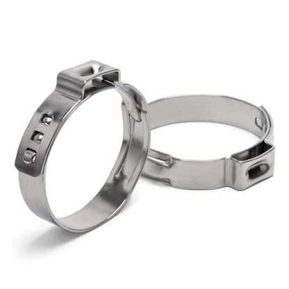 50 Pack Sieqioor 3/4 Inch 20.3-23.5mm Single Ear Hose Clamp, 304 SS | 304 Stainless Steel Ear Clamp, Stepless Hose Clamps Cinch Rings for Automotive, Home Appliance Line and Plumbing - size: 3/4 Inch 50Pack