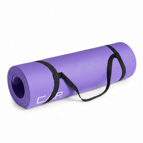 CAP Barbell 1/2-Inch High Density Exercise Yoga Mat with Strap | Multiple Options - color: Purple, style: Yoga Mat