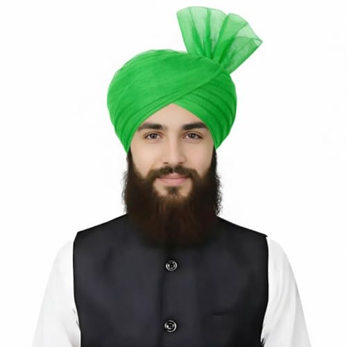 Turban For Men (156 Inches) Long Cloth – Muslim, Sikh, Punjabi Headwrap | For Prayer, Festivals & Special Occasions - color: Green