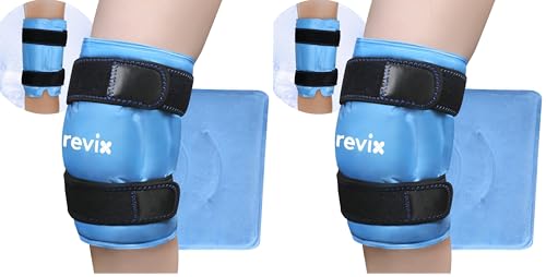 REVIX 19" Extra Large Knee Ice Pack Wrap Around Entire Knee, Reusable Gel Cold Pack for Discomfort and Post-Workout Fatigue, Cold Compress, Enhance Comfort and Recovery (Pack of 2) - size: XL (Pack of 2), style: Blue-XL