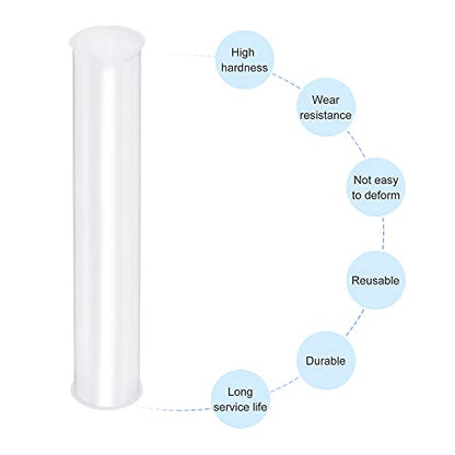 MECCANIXITY Clear Storage Tube Small Plastic Round Tubing with Caps Rigid Bottle Container 30x32x200mm/8 Inch Diameter for Item Stored - size: 30x32x200mm