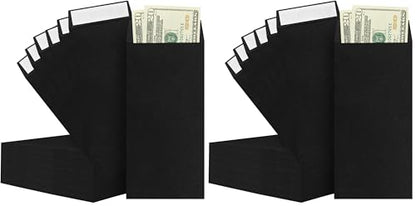 BONUS++ Envelope Set - 120 Envelopes for Cash, Checks, & Tickets; 80GSM, 3.2x6.6 inch Black Envelopes - Perfect for Cash Challenge Savers (Pack of 2) - size: 3.2x6.6in (Pack of 2)