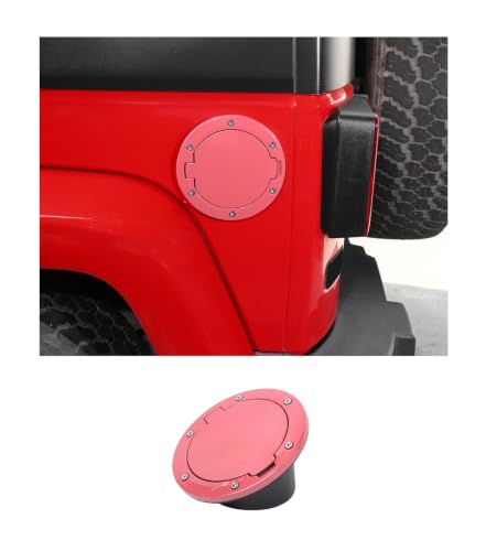JWWY for JK Fuel Tank Cap Gas Cap Fuel Filler Petrol Tank Cover Protection Fit for Jeep Wrangler JK 2007-2017 Exterior Accessories Aluminum Alloy Pink - color: pink