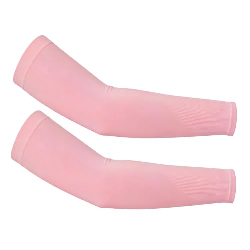 UV Sun Protection Cooling Compression Arm Sleeves for men women - color: Light Pink