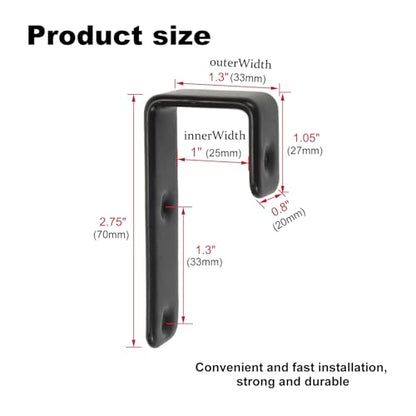4 Pack Bunk Bed Ladder Hooks, Inside Width 1" Black PVC Coated Metal Bunk Bed Replacement Hardware Brackets, J Heavy Duty RV Ladder Tool with 2 Size Mounting Screws - color: Black, size: 4 Pack