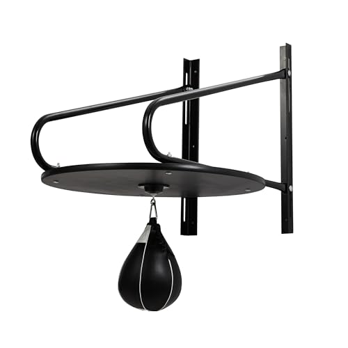 Hipicute Speed Bag Platform Kit - 24" Heavy Duty Wall Mount Boxing Equipment with 180°/360° Swivel Punching Ball for Home Gym, Professional Reaction Training & Fitness Workouts