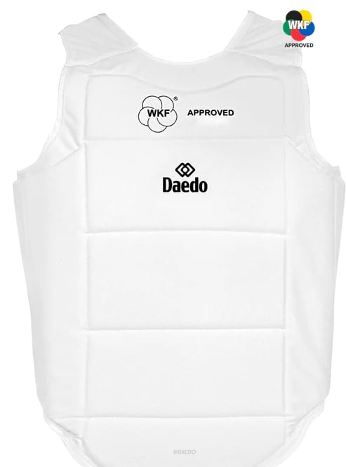Daedo Chest Protector WKF Approved – Martial Arts Body Shield for Karate Taekwondo – Padded Sparring Training Gear - size: X-Large