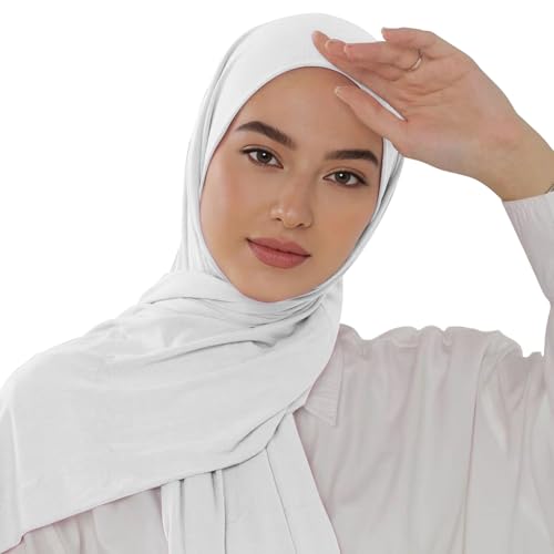Modal silk scarf for Women Long Scarf for African Hair Wraps Stretch Head Wrap Scarves Fashion Long Scarf Shawls - color: White-soft Cotton Muslim, size: 27x67inch