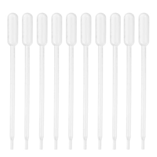 PATIKIL 0.3ml Pipettes Dropper, 60pcs Plastic Pipettes Disposable Pipette Transfer Pipette Calibrated Plastic Eye Dropper for Science Laboratory Resin DIY Crafts Art Makeup Oil - size: 0.3ml
