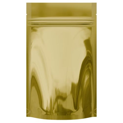 Mylar Style Barrier Bags – Zipper w/Heat Seal – 100 Bags (Gloss Gold/Clear, 1/4 Ounce - 4?x6.5?x1.78?) - color: Gloss Gold / Clear, size: 4x6.5x1.78 Inch (Pack of 100)