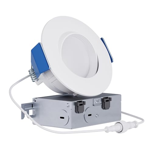 HALO RA 4 in Canless LED Recessed Downlight with Adjustable Gimbal, Selectable Lumens and Selectable Color Temperatures, Dim-to-Warm Technology, Damp Location Rated - RA4LS9FSD2W1EWHDM - size: 4 in