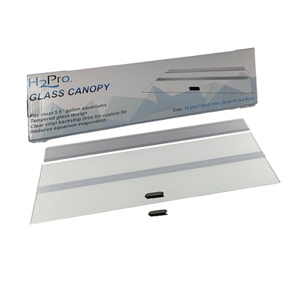 H2Pro Glass Canopy Aquarium Lid for Fresh & Saltwater Fish Tanks (16GT for Aqueon & Marineland 5.5gal Aquariums) - color: 16GT for Aqueon & Marineland 5.5gal Aquariums