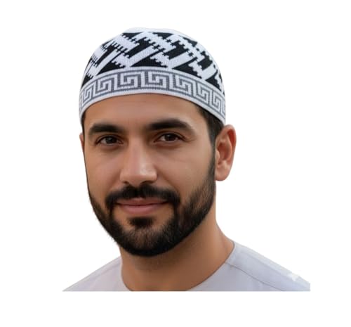 Set 2 PCS Muslim Beanies Kufi Hat for Men AMN-225B Skull Cap Islam Taqiyah Takke Eid Ramadan Gift - color: Color F