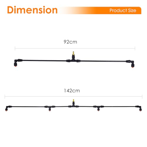 Sprayer Boom Wand with 4 Flow Rate Nozzles -Wide-Coverage Agricultural & Lawn Spray Attachment for Tractors/UTVs
