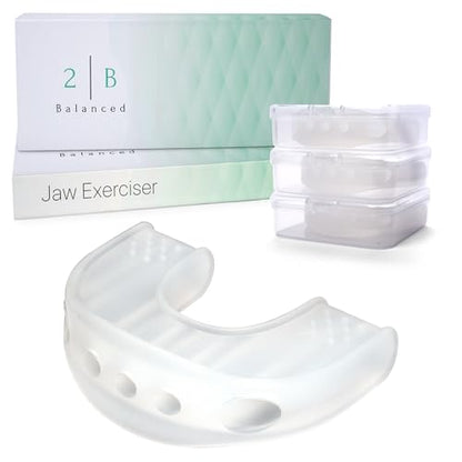 Transparent Silicone Jaw Exerciser - Non-Toxic & Free of Dyes - 3 Resistance Levels Jaw Trainer - Jaw Strengthener & Face Exerciser - Ideal Mewing Device and Jaw Training
