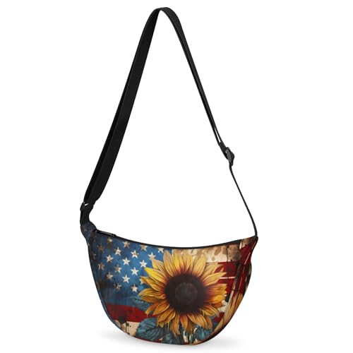 Crossbody Bag for Women Men, Lightweight Small Sling Hobos Dumpling Bag Crescent Purse, Crescent Moon Bag - color: Color T