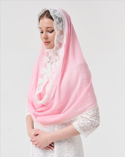 Leimandy Infinity Chapel Veil Hijab Scarf Head Wrap for Muslim V96 - color: Pink