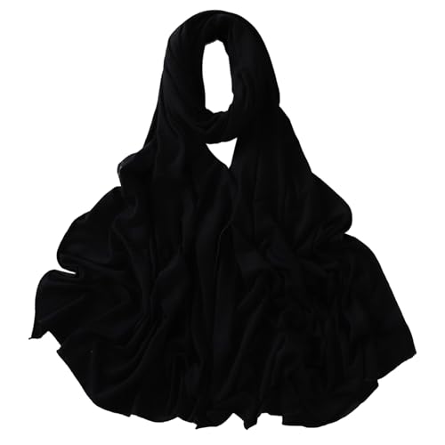 Jersey Hijab for Women, Soft Breathable Modal Hijab, 67x28 Inch Long Black Hijab, Fashion Muslim Hijab Scarf for Women Black Hijab Hijab Scarf Jersey Hijab for Women - color: Black