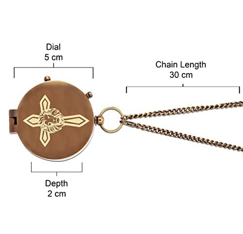 Be Strong and Courageous Engraved Brass Religious direction Compass Gift Joshua 1:9 with Leather Pouch for Gift Confirmation Baptism, Christian