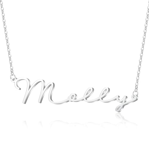 DayOfShe Custom Name Necklace for Women Gifts, 18K Gold Plated Layered Names Necklace Personalized Gifts for Birthday - color: Style 4-Sterling Silver