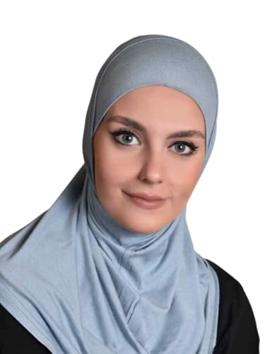 Gray Al Ameera Muslim Hijab Lycra Amira 2 Piece Hood & Hijab Tube Underscarf Cap