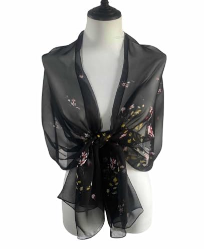 Acotavie Scarfs for Women Lightweight Fashion Scarves Print Floral Pattern Scarf Shawl Wraps - color: C04