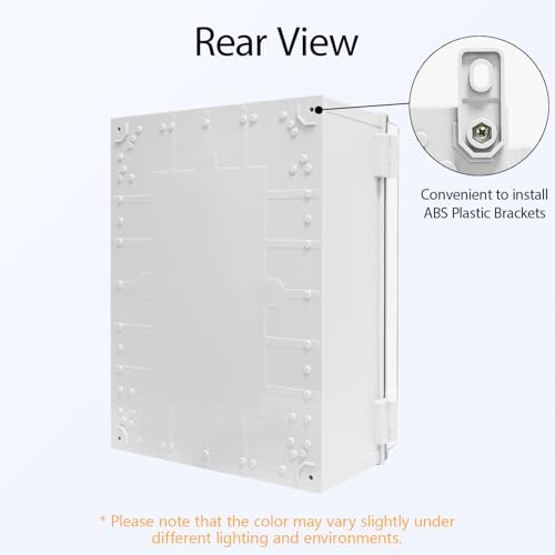 Electrical Box IP65 Waterproof ABS Plastic Enclosure Outdoor and Indoor Project Box Hinged Clear Cover with Mounting Plate Wall Brackets, Outer Dimension 15.7"x 11.8" x 7.1", Grey - size: 15.7"x 11.8" x 7.1" (1pc)