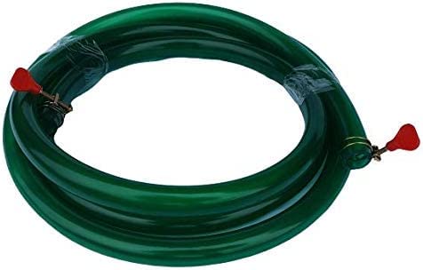 19mm (3/4'') Smooth Green Fish Tank Hose, 3m (10') Length w/Hose Clamps, Translucent Green Flexible Aquarium Tubing for Aquarium Equipment Including External Filters, Pumps, and UV Sterilizer Systems