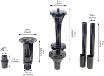 RUIAN Fountain Pond Nozzles, Solar Fountain Water Feature Pond Pump Accessories Fountain Nozzles Replacement Parts Set for Garden/Fish Tank (2 Layers) - color: BlackA