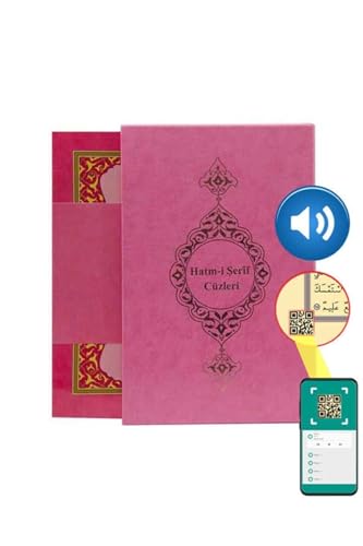 SODEF Quran Book Rahle Size 30 Juz Pink Cardboard Cover with Box - Arabic Text, Ahmed Husrev Calligraphy, 613 Pages