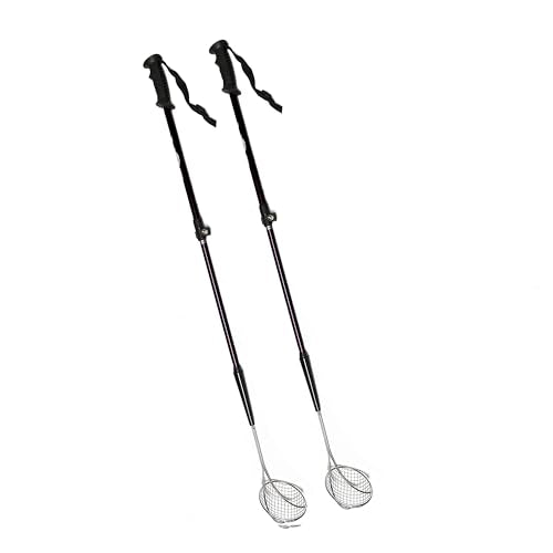 VOS Sand Sifter 2-Pack | Adjustable Handle 21"–33" | Stainless Steel Beach Scoop for Seashells, Shark Teeth & Sea Glass | Lightweight Aluminium, Rust-Resistant – Black - color: Black