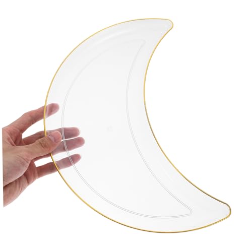 Moon-shaped Plastic Serving Tray for Ramadan Celebrations Reusable Fruit and Dessert Platter Easy to Clean and Maintain for Eid Parties and Gatherings