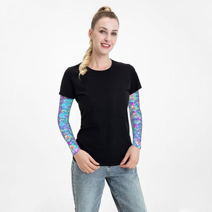 Arm Sleeves Outdoor Garden Sports Cooling Sun Sleeve for Women Men Farm - color: Mermaid