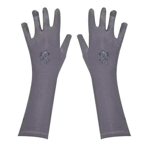 bonballoon Stretch Gloves Sleeves Arm Arms Cover Covers Veil Hijab Hejab Islamic Islam Abaya Muslim Hijab Extensions Modest Glove Sleeve Women Winter Warm Warmer Outdoor Sun Block Ladies (Gray)