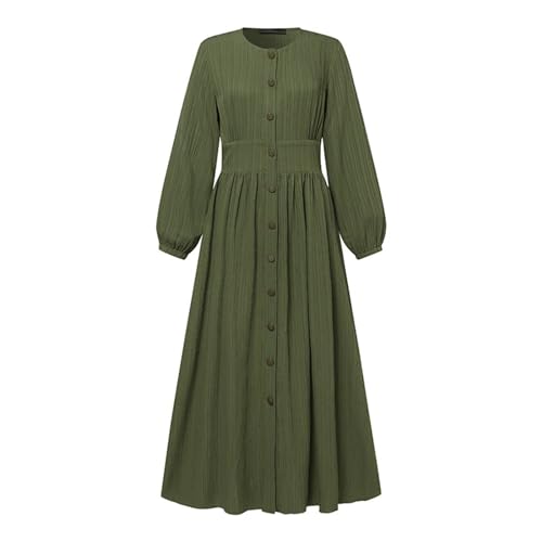 Abaya Dress For Women One-Piece Prayer Clothes Abaya Dubai Kaftan Long Sleeve Robe Thobe Dubai Islamic Clothing - color: Green, size: Medium