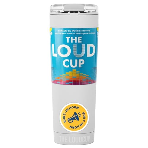 The LoudCup 23 oz 2-in-1 Water Bottle & Noisemaker, Ice White - color: Ice White, size: 23 Ounces