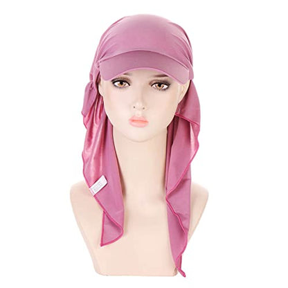Hijab Scarf for Women Baseball Curved Brim Cap | Soft Breathable Cotton, Lightweight Feel, Adjustable Strap, Curved Brim, Summer Wear, Outdoor Activity, Casual Daily Use - color: 07#_pink