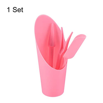 MECCANIXITY Garden Shovel Hand Tools Transplanting Succulent Cultivation Digging Scoops Kits, Pink - color: Pink